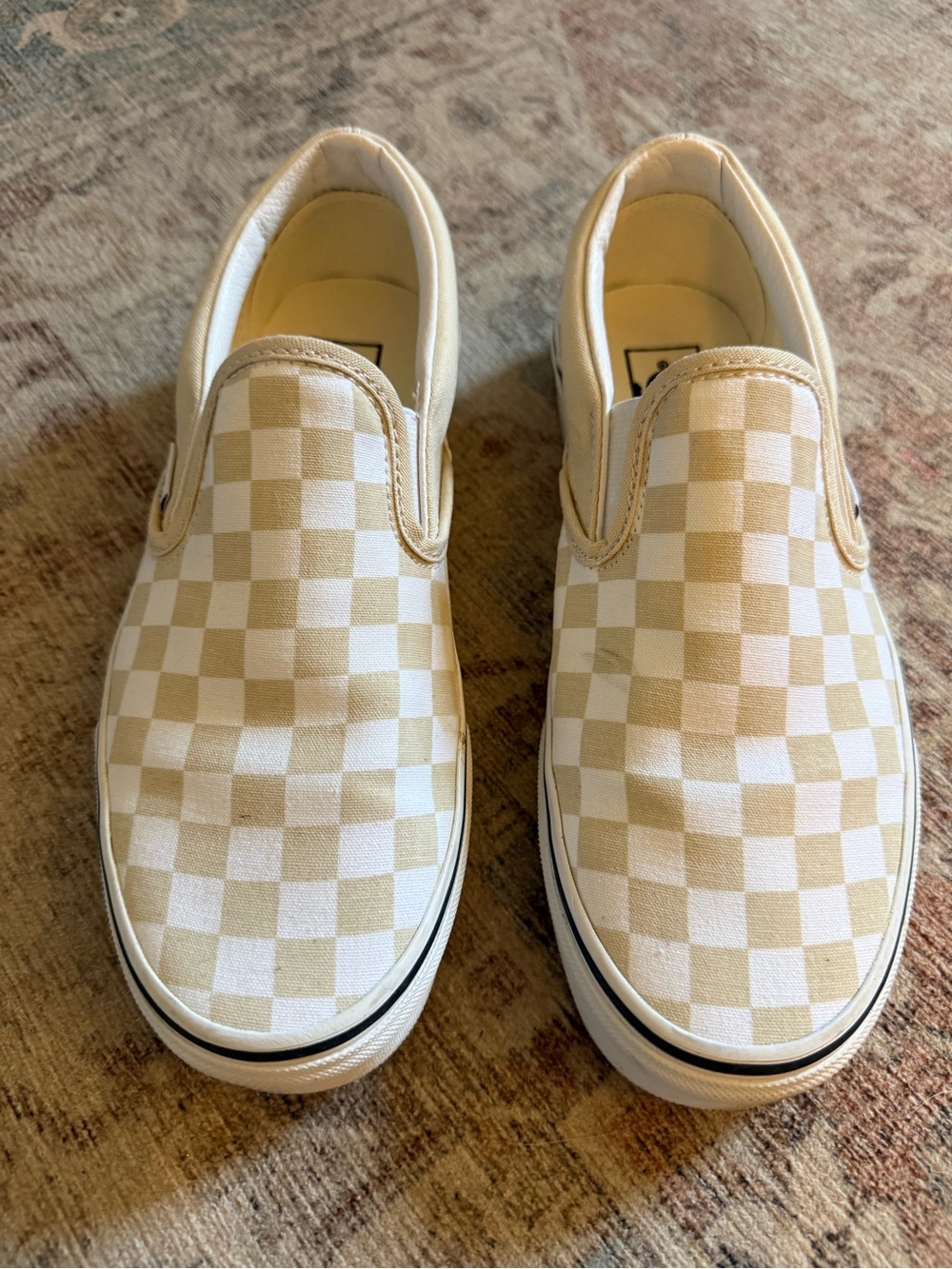 Vans Classic Slip-On Checkerboard in Cream and White - Picture 6 of 6